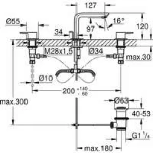 Смеситель для раковины GROHE Lineare на 3 отверстия, M-size, хром (20304001) Смеситель для раковины GROHE Lineare на 3 отверстия, M-size, хром (20304001)