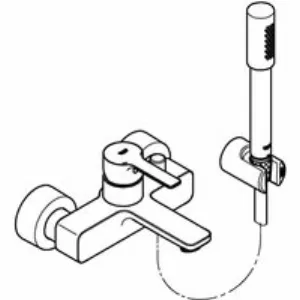 Смеситель для ванны GROHE Lineare с душевым гарнитуром, хром (33850001) Смеситель для ванны GROHE Lineare с душевым гарнитуром, хром (33850001)
