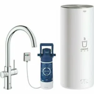 Комплект для кухни GROHE Red Duo с C-образным смесителем, бойлером L-Size и фильтром, хром (30079001) Комплект для кухни GROHE Red Duo с C-образным смесителем, бойлером L-Size и фильтром, хром (30079001)