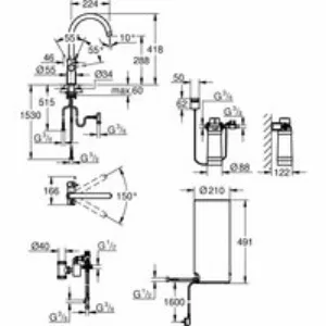 Комплект для кухни GROHE Red Duo с C-образным смесителем, бойлером L-Size и фильтром, хром (30079001) Комплект для кухни GROHE Red Duo с C-образным смесителем, бойлером L-Size и фильтром, хром (30079001)