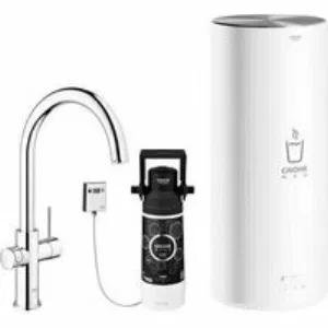 Комплект для кухни GROHE Red Duo с C-образным смесителем, бойлером L-Size и фильтром, хром (30079001) Комплект для кухни GROHE Red Duo с C-образным смесителем, бойлером L-Size и фильтром, хром (30079001)