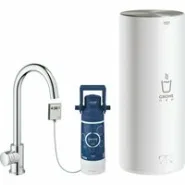Комплект для кухни GROHE Red Mono с C-образным вентилем, бойлером L-Size и фильтром, хром (30080001)