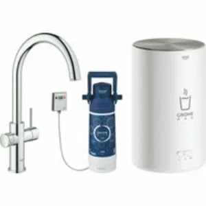 Комплект для кухни GROHE Red Duo с C-образным смесителем, бойлером M-Size и фильтром, хром (30083001) Комплект для кухни GROHE Red Duo с C-образным смесителем, бойлером M-Size и фильтром, хром (30083001)