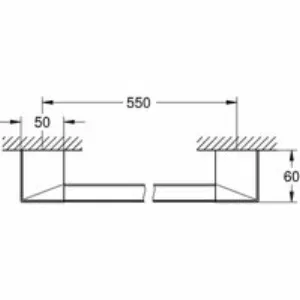 Ручка для ванной GROHE Selection Cube 600 мм, хром (40807000) Ручка для ванной GROHE Selection Cube 600 мм, хром (40807000)