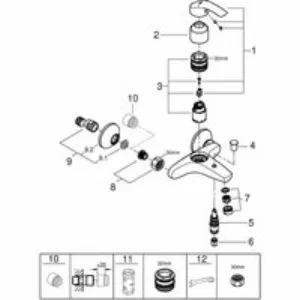 Готовый комплект для ванной комнаты GROHE Eurosmart, хром (NB0042) Готовый комплект для ванной комнаты GROHE Eurosmart, хром (NB0042)
