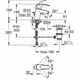 Готовый комплект для ванной комнаты GROHE Eurosmart, хром (NB0042) Готовый комплект для ванной комнаты GROHE Eurosmart, хром (NB0042)