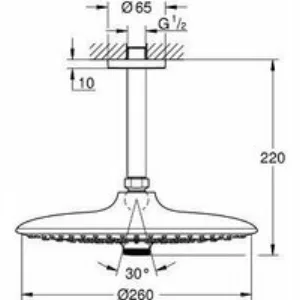 Верхний душ GROHE Euphoria SmartControl 260 , 12,5 л/мин, 3 режима, 142 мм, хром (26460000) Верхний душ GROHE Euphoria SmartControl 260 , 12,5 л/мин, 3 режима, 142 мм, хром (26460000)