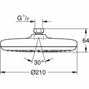 Верхний душ GROHE Tempesta 210, 9,5 л/мин, 1 режим, хром (26410000) Верхний душ GROHE Tempesta 210, 9,5 л/мин, 1 режим, хром (26410000)