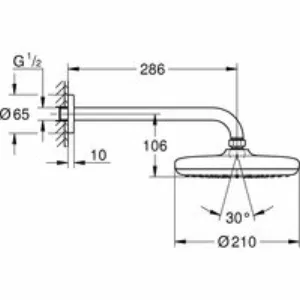 Верхний душ GROHE Tempesta 210, 9,5 л/мин, 1 режим, 286 мм, хром (26412000) Верхний душ GROHE Tempesta 210, 9,5 л/мин, 1 режим, 286 мм, хром (26412000)