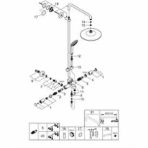 Душевая система с термостатом для ванны, GROHE Euphoria System 260, хром, (26114001) Душевая система с термостатом для ванны, GROHE Euphoria System 260, хром, (26114001)