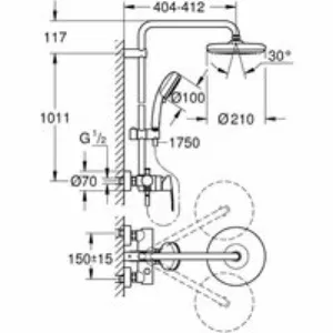 Душевая система GROHE Tempesta Cosmopolitan System 210 со смесителем для душа, хром (26224001) Душевая система GROHE Tempesta Cosmopolitan System 210 со смесителем для душа, хром (26224001)