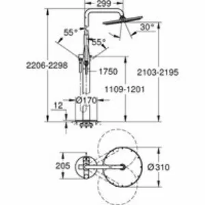 Душевая система GROHE Essence New со смесителем для душа, суперсталь (23741DC1) Душевая система GROHE Essence New со смесителем для душа, суперсталь (23741DC1)