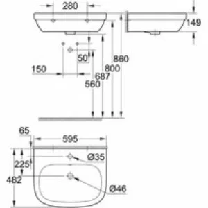 Раковина GROHE Euro Ceramic 60 см, альпин-белый (39335000) Раковина GROHE Euro Ceramic 60 см, альпин-белый (39335000)
