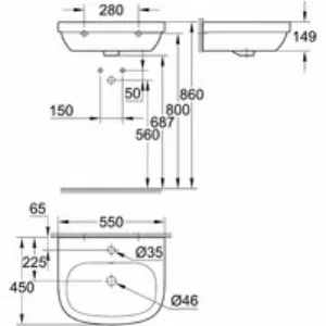 Раковина GROHE Euro Ceramic 55 см, альпин-белый (39336000) Раковина GROHE Euro Ceramic 55 см, альпин-белый (39336000)