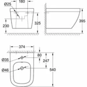 Биде подвесное GROHE Euro Ceramic, альпин-белый (39208000) Биде подвесное GROHE Euro Ceramic, альпин-белый (39208000)