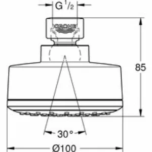 Верхний душ GROHE Tempesta Cosmopolitan 100, 6,6 л/мин, 1 режим, хром (26366001) Верхний душ GROHE Tempesta Cosmopolitan 100, 6,6 л/мин, 1 режим, хром (26366001)