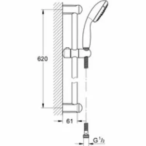 Душевой гарнитур GROHE Tempesta 100, 4 режима струи, душевая штанга 600 мм, 9,5 л/мин, хром (27645001) Душевой гарнитур GROHE Tempesta 100, 4 режима струи, душевая штанга 600 мм, 9,5 л/мин, хром (27645001)