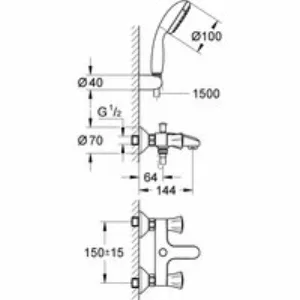 Смеситель для ванны GROHE Costa L, хром (2546010A) Смеситель для ванны GROHE Costa L, хром (2546010A)