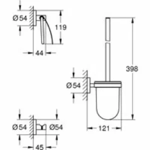 Набор аксессуаров GROHE Essentials (3 предмета), суперсталь (40407DC1) Набор аксессуаров GROHE Essentials (3 предмета), суперсталь (40407DC1)