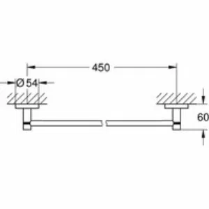 Держатель для банного полотенца GROHE Essentials, 500 мм, суперсталь (40688DC1) Держатель для банного полотенца GROHE Essentials, 500 мм, суперсталь (40688DC1)