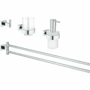 Набор аксессуаров GROHE Essentials Cube (4 предмета), хром (40847001) Набор аксессуаров GROHE Essentials Cube (4 предмета), хром (40847001)