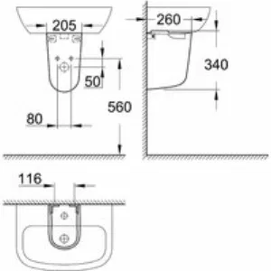 Полупьедестал GROHE Bau Ceramic, альпин-белый (39426000) Полупьедестал GROHE Bau Ceramic, альпин-белый (39426000)