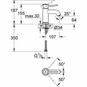 Смеситель для раковины GROHE BauClassic, хром (23162000) Смеситель для раковины GROHE BauClassic, хром (23162000)