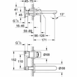 Смеситель для раковины GROHE BauLoop в комплекте с монтажной частью, хром (20289000) Смеситель для раковины GROHE BauLoop в комплекте с монтажной частью, хром (20289000)