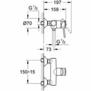 Смеситель для душа GROHE BauClassic, хром (32867000) Смеситель для душа GROHE BauClassic, хром (32867000)