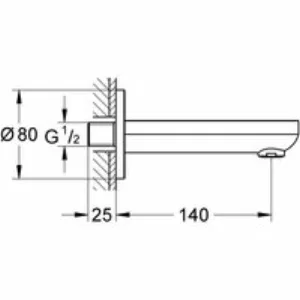 Излив для ванны GROHE BauCosmopolitan, хром (13255000) Излив для ванны GROHE BauCosmopolitan, хром (13255000)