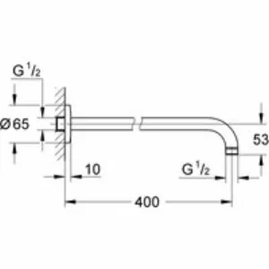 Душевой кронштейн GROHE New Tempesta, 400 мм, хром (27851000) Душевой кронштейн GROHE New Tempesta, 400 мм, хром (27851000)
