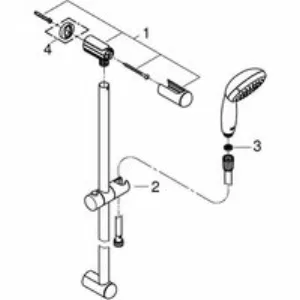 Душевой гарнитур GROHE Tempesta 100, 1 режим струи, душевая штанга 600 мм, 9,5 л/мин, хром (27924001) Душевой гарнитур GROHE Tempesta 100, 1 режим струи, душевая штанга 600 мм, 9,5 л/мин, хром (27924001)