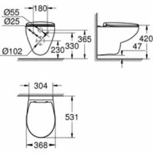 Унитаз подвесной с сиденьем с микролифтом GROHE Bau Ceramic, альпин-белый (39351000) Унитаз подвесной с сиденьем с микролифтом GROHE Bau Ceramic, альпин-белый (39351000)