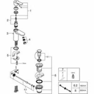 Смеситель для раковины GROHE BauEdge, хром (23328000) Смеситель для раковины GROHE BauEdge, хром (23328000)