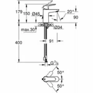 Смеситель для раковины GROHE BauEdge, S-size, хром (23329000) Смеситель для раковины GROHE BauEdge, S-size, хром (23329000)