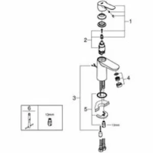 Смеситель для раковины GROHE BauEdge, S-size, хром (23329000) Смеситель для раковины GROHE BauEdge, S-size, хром (23329000)