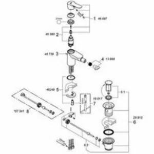 Смеситель для биде GROHE BauEdge с донным клапаном и ограничением расхода воды, хром (23331000) Смеситель для биде GROHE BauEdge с донным клапаном и ограничением расхода воды, хром (23331000)