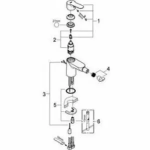 Смеситель для биде GROHE BauEdge, хром (23332000) Смеситель для биде GROHE BauEdge, хром (23332000)