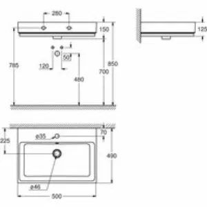 Раковина GROHE Cube Ceramic, подвесная 50 см, альпин-белый (3947400H) Раковина GROHE Cube Ceramic, подвесная 50 см, альпин-белый (3947400H)