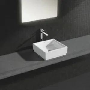 Раковина GROHE Cube Ceramic, свободностоящая, без перелива 50 см, альпин-белый (3948100H) Раковина GROHE Cube Ceramic, свободностоящая, без перелива 50 см, альпин-белый (3948100H)
