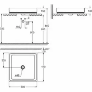 Раковина GROHE Cube Ceramic, свободностоящая, без перелива 50 см, альпин-белый (3948100H) Раковина GROHE Cube Ceramic, свободностоящая, без перелива 50 см, альпин-белый (3948100H)