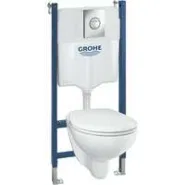 Комплект инсталляции GROHE Solido Compact 5 в 1 с подвесным унитазом Bau Ceramic и сиденьем с микролифтом (39415000)