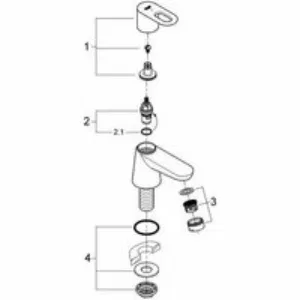 Кран для раковины GROHE BauLoop, без функции смешивания, хром (20422000) Кран для раковины GROHE BauLoop, без функции смешивания, хром (20422000)