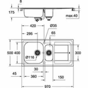 Мойка GROHE из нержавеющей стали с корзинчатым вентилем, оборачиваемая, K300 60 -S 97/50 1.5 (31564SD0) Мойка GROHE из нержавеющей стали с корзинчатым вентилем, оборачиваемая, K300 60 -S 97/50 1.5 (31564SD0)
