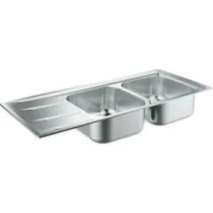 Мойка GROHE из нержавеющей стали с корзинчатым вентилем, оборачиваемая, 2 чаши, K400 80-S 116/50 2.0 (31587SD0) Мойка GROHE из нержавеющей стали с корзинчатым вентилем, оборачиваемая, 2 чаши, K400 80-S 116/50 2.0 (31587SD0)