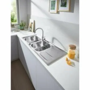 Мойка GROHE из нержавеющей стали с корзинчатым вентилем, оборачиваемая, 2 чаши, K400 80-S 116/50 2.0 (31587SD0) Мойка GROHE из нержавеющей стали с корзинчатым вентилем, оборачиваемая, 2 чаши, K400 80-S 116/50 2.0 (31587SD0)