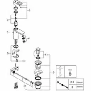 Смеситель для раковины GROHE BauLoop с донным клапаном, хром (23335000) Смеситель для раковины GROHE BauLoop с донным клапаном, хром (23335000)