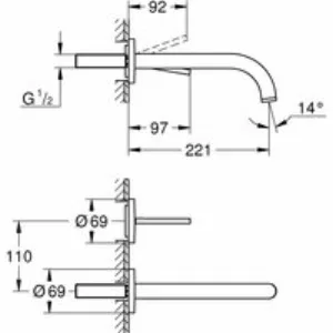 Внешняя часть смесителя для раковины GROHE Atrio на 2 отверстия, хром (19918003) Внешняя часть смесителя для раковины GROHE Atrio на 2 отверстия, хром (19918003)