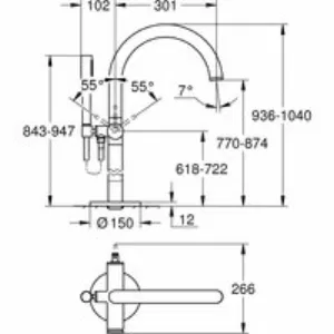 Внешняя часть смесителя для ванны GROHE Atrio напольного монтажа, хром (32653003) Внешняя часть смесителя для ванны GROHE Atrio напольного монтажа, хром (32653003)