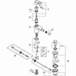 Смеситель для биде GROHE Bau Loop, хром (23338000) Смеситель для биде GROHE Bau Loop, хром (23338000)